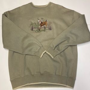 Grandpa Sweatshirt w/ Deer Embroidery